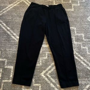Everlane Dream Pant Medium Black Tapered Double Knit Pin tuck Elastic Pull On